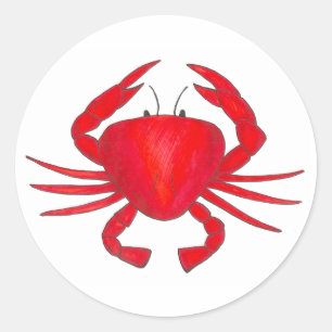 Adesivo Red Maryland Crabby Seafood Beach Stickers
