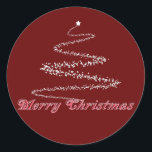 Adesivo Red Merry Christmas Seal<br><div class="desc">Vedante com árvore de Natal estilizada feita de estrelas com texto vermelho Feliz de Natal</div>