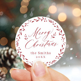 Adesivo Red Modern script Merry Natal Gift
