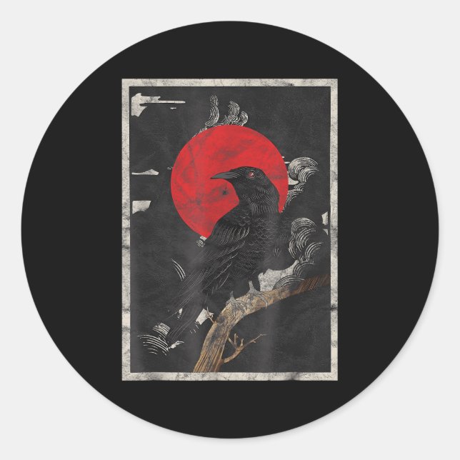 Adesivo Red Moon Raven Black Crow (Frente)