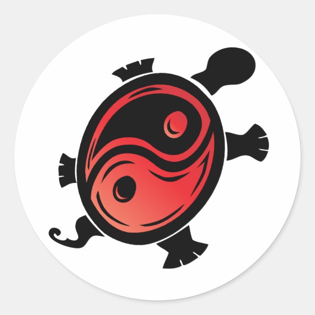 Adesivo Red-n-Black-Yin-Yang-Turtle (Frente)