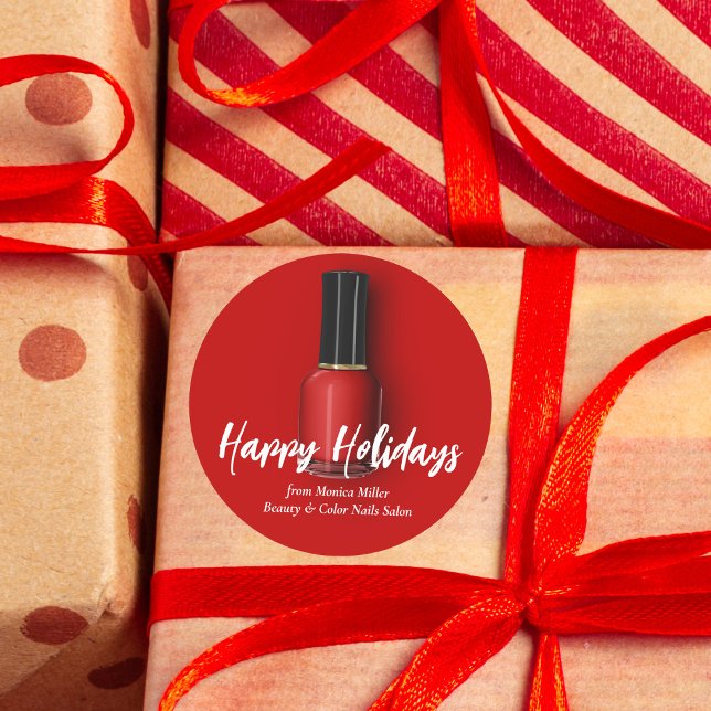Adesivo Red Nail Polska Happy Holidays Custom Beauon (Criador carregado)