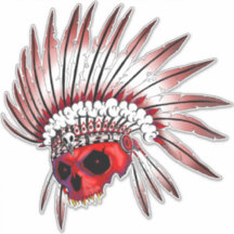 Red Native skull Art