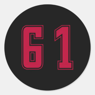 Adesivo Red Número 61 Equipe Esportivo Júnior Uniforme Num