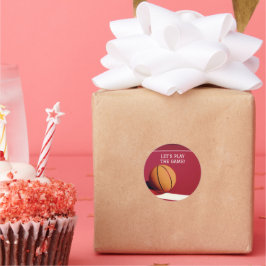 Adesivo Red Orange, basquete clássico, colante redondo