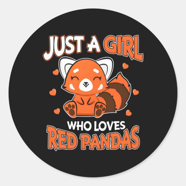 Adesivo Red Panda Apenas Um Que Ama Pandas Vermelhas (Frente)