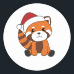 Adesivo Red Panda Christmas Snow Winter Animais Pandas<br><div class="desc">O panda vermelho para suavidade com luzes justas. Animais engraçados com presentes e neve até as férias. Também é engraçado para o Natal em julho. Os Pandas Vermelhos são animais doces e perfeitos para o Natal.</div>