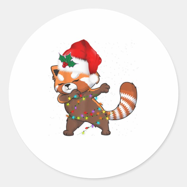 Adesivo Red Panda Dabbing Natal (Frente)