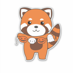 Adesivo Red Panda Happy Halloween Pumpkin Costume