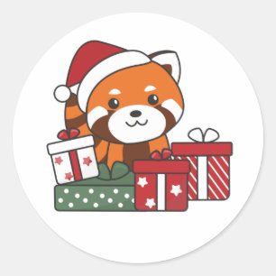 Adesivo Red Panda Natal Presente Inverno Pandas Vermelhas