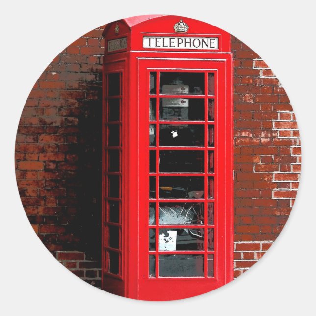 Adesivo Red Phone Box London Reino Unido (Frente)