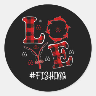 Adesivo Red Plaid Leopard Love Fishing Hearts Valentine's