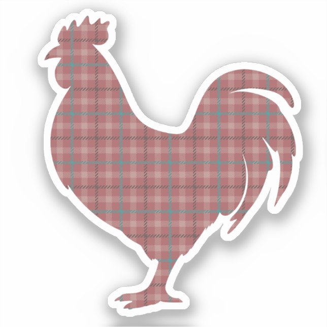 Adesivo  Red Plaid Rooster  (Frente)