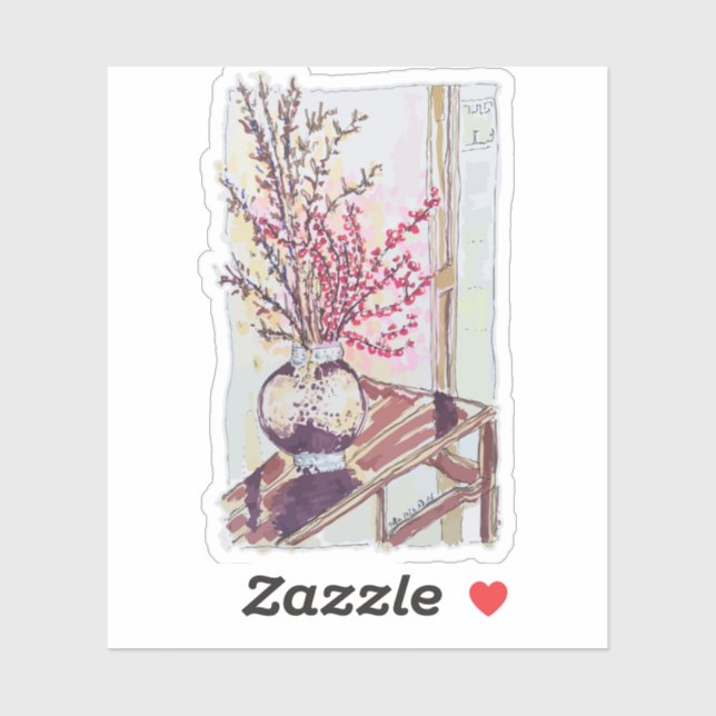 Adesivo Red Plum Blossoms (Folha)