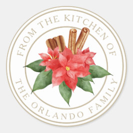 Adesivo Red Poinsettia Christmas from the Kichen White