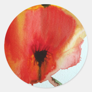 Adesivo Red Poppies aquarela arte floral moderna