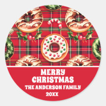 Red Retro Natal Rosquinhas Red Tartan Xadrez