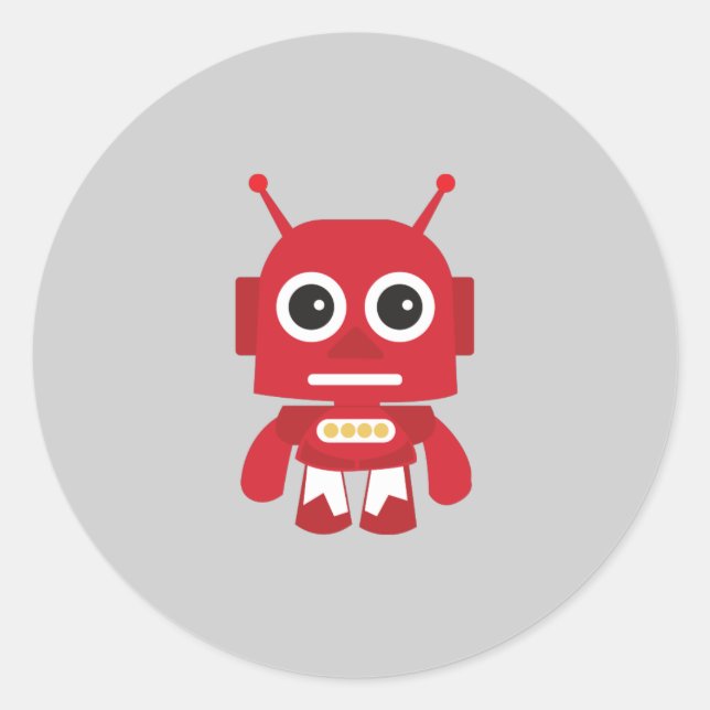 Adesivo Red Retro Robot (Frente)