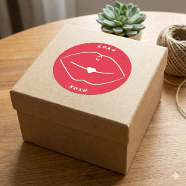 Adesivo Red Retro XOXO Lips Valentine