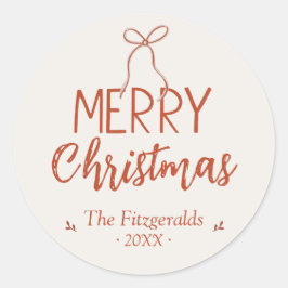 Adesivo Red Ribbon Feliz Natal Personalizado