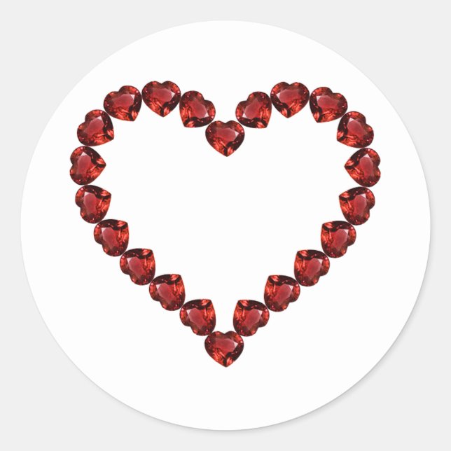 Adesivo Red Ruby Gemstone Heart (Frente)