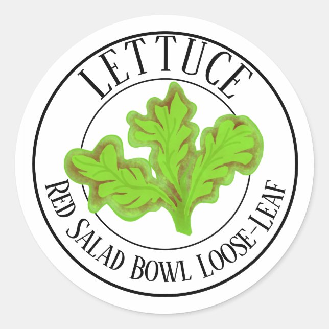 Adesivo Red Salad Bowl Loose-Leaf Lettuce Garden Label (Frente)