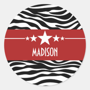 Adesivo Red Sassy Star Zebra Stickers