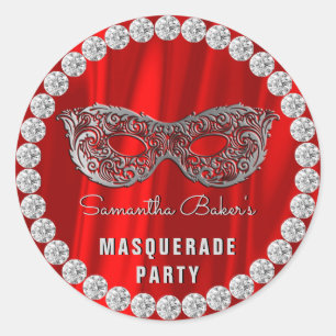 Adesivo Red Satin Diamantes do Mascarada Glam Birthday