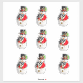 Adesivo Red Snowman Retro Natais vintages Snow Winter