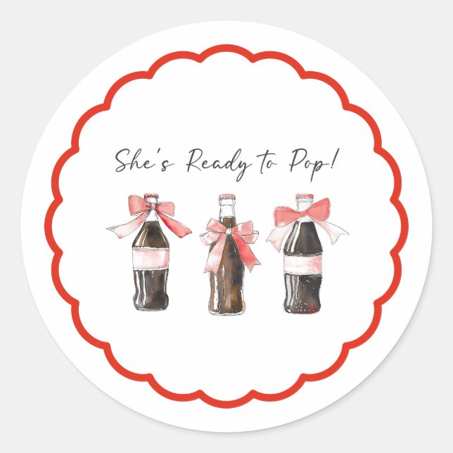 Adesivo Red Soda Baby Ready to POP 3" Round Sticker (Frente)