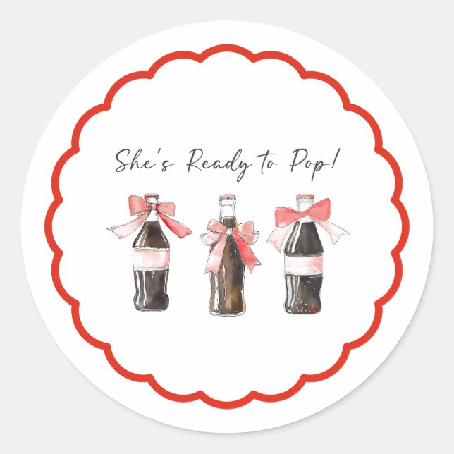 Adesivo Red Soda Baby Ready to POP Round Sticker (Frente)