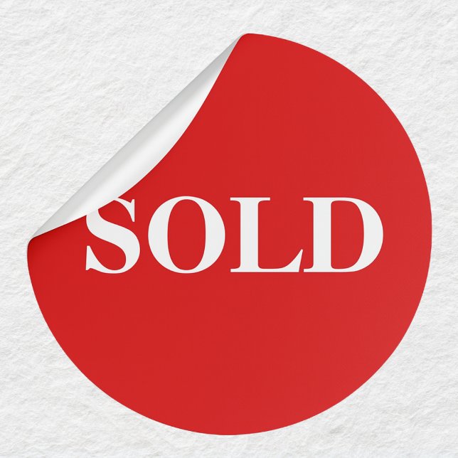 Adesivo Red SOLD Label Bold Business Sticker (Criador carregado)