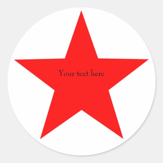 Adesivo Red Star Round Personalizado (Frente)