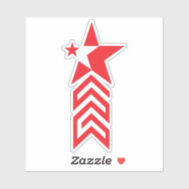 Adesivo Red Star with Chevron Arrows
