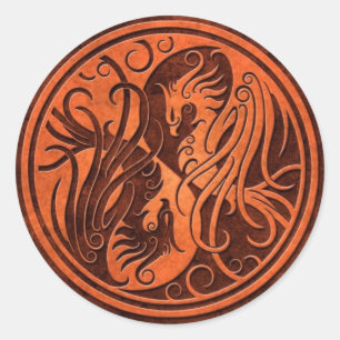 Adesivo Red Stone Yin Yang Phoenix