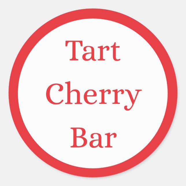 Adesivo RED Tart Cherry Bar Flavor Round Sticker (Frente)