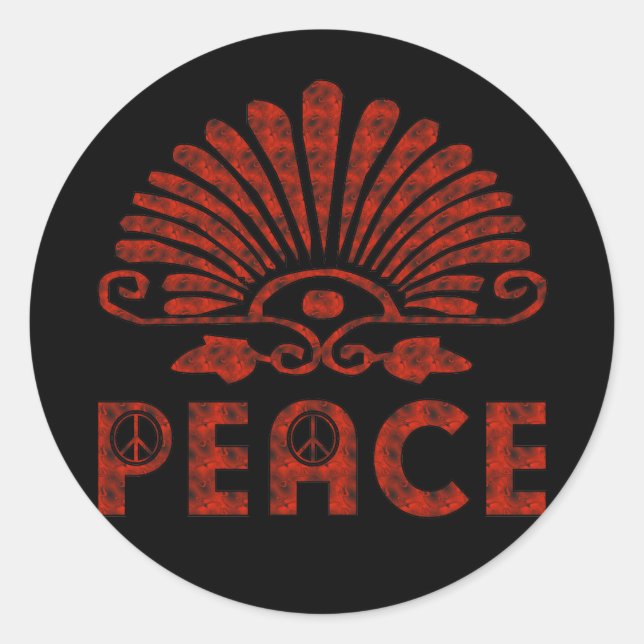 Adesivo Red Tattoo Peace Art (Frente)