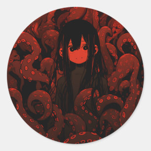 Adesivo Red Tentacle Horror Animy Girl