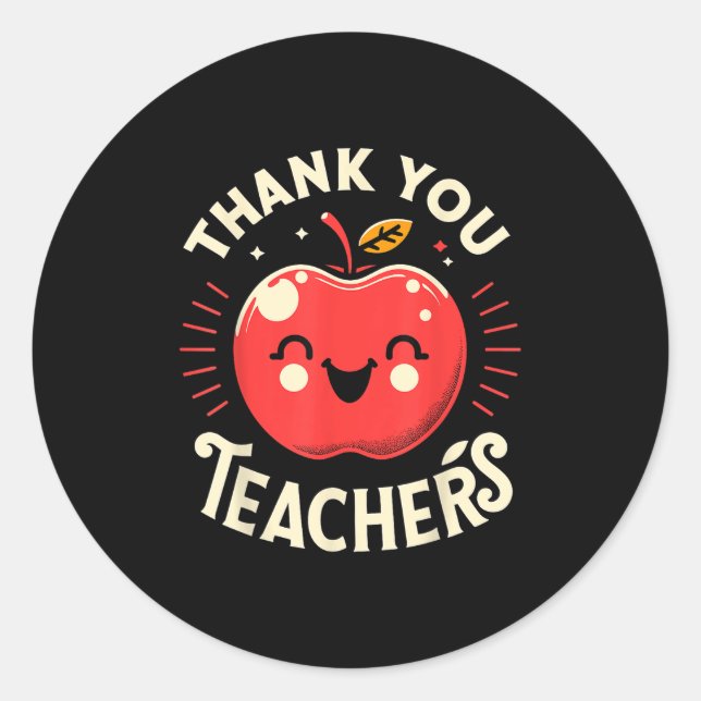 Adesivo Red Thank You Teachers Motivational Appreciation F (Frente)