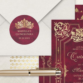 Adesivo Red Tiara Crown Elegante Quinceanera