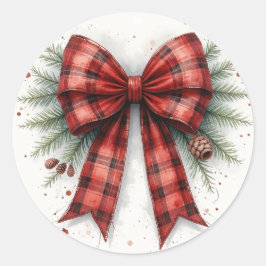 Adesivo Red Watercolor Christmas Bow