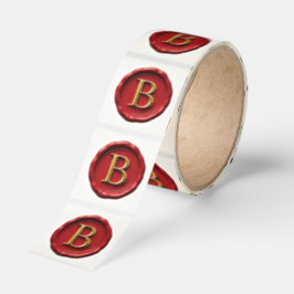 Adesivo Red wax seal with gold letter B stickers