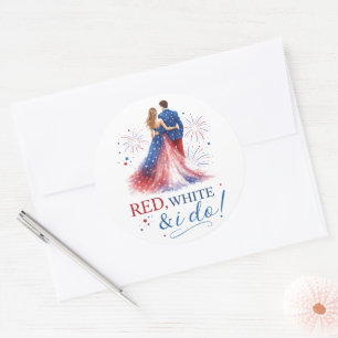Adesivo Red White and I do Americana Wedding