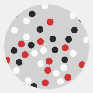 Adesivo red white black dots pattern