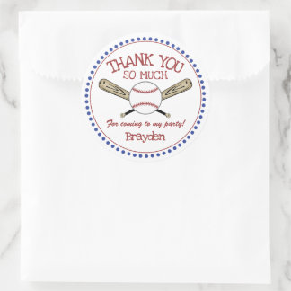Adesivo Red|White|Blue Baseball Theme Obrigado
