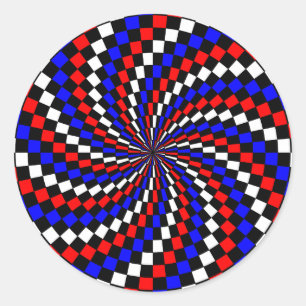 Adesivo Red White Blue Checker Spiral por Kenneth Yoncich