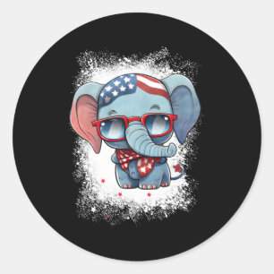 Adesivo Red White Blue Elephant American Flag 4 De Julho