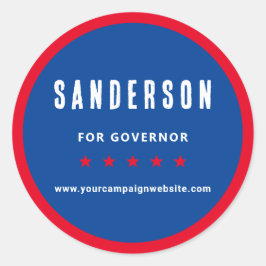 Adesivo Red White Blue Political Election Campaign Name