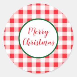 Adesivo Red White Check MERRY CHRISTMAS