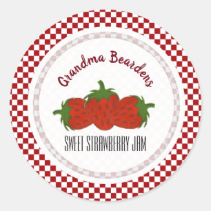 Adesivo Red White Checked Strawberry Personalised Labs